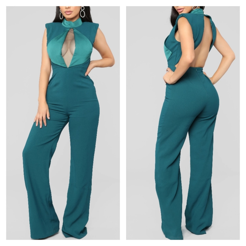Fashion Nova Teal Co Pilot Jumper